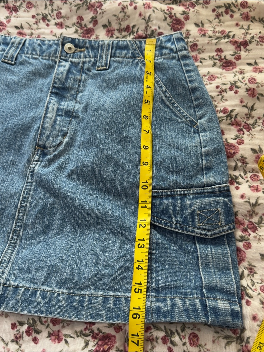 Vintage Classic Blue Denim Mini Skirt - Casual Women's Skirt - Picture 5 of 7